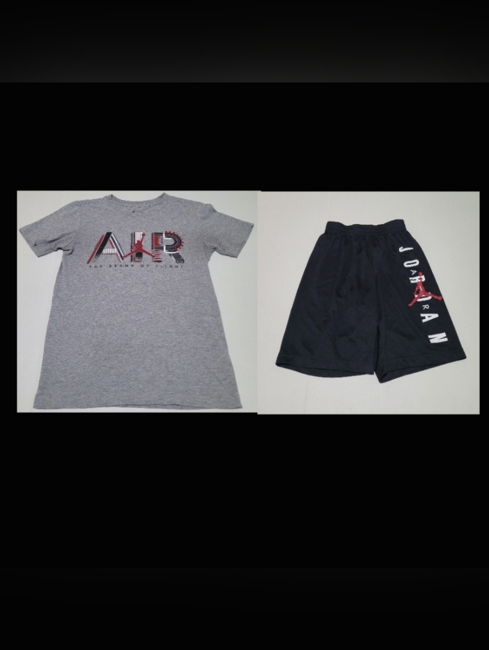 Jordan Air Graphic Tee and Shorts Set - Gray & Black